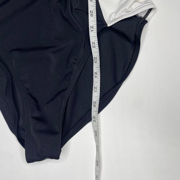 Nike Color Surge Powerback Racer Black One Piece Swimsuit Size XL Swimwear - Picture 8 of 12